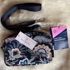 VERA BRADLEY RFID CONVERTIBLE POUCH CROSSBODY “ JAVA NAVY CAMO “